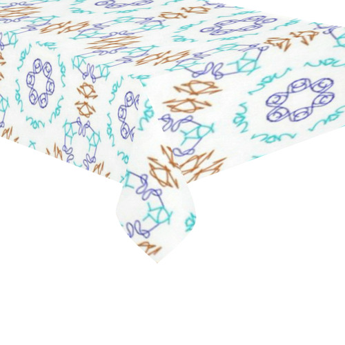 Kaleido Fun 21B by FeelGood Cotton Linen Tablecloth 60"x 104"