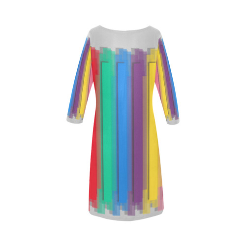Colorful statement Round Collar Dress (D22)