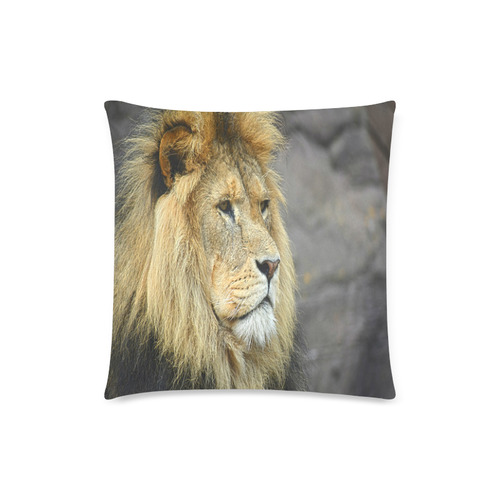 Majestic Lion Custom Zippered Pillow Case 18"x18"(Twin Sides)