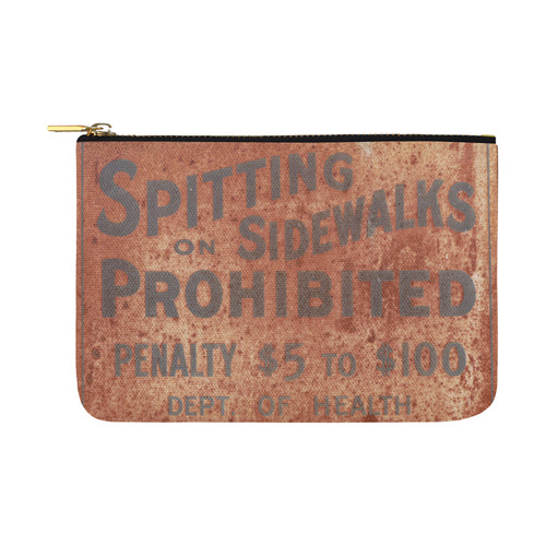 Spitting prohibited, penalty Carry-All Pouch 12.5''x8.5''