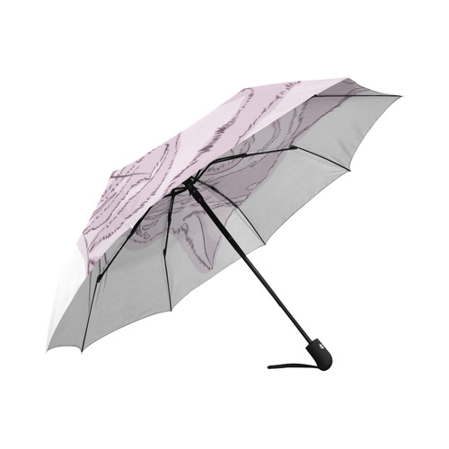 Blush cat & white Auto-Foldable Umbrella (Model U04)