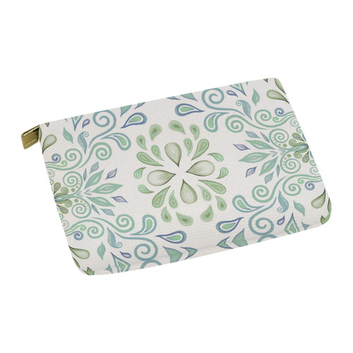 Blue and Green watercolor design Carry-All Pouch 12.5''x8.5''