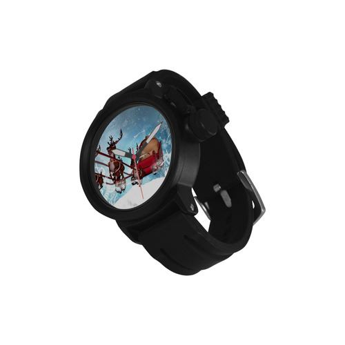 Christmas, funny skeleton with reindeer Men's Sports Watch(Model 309)