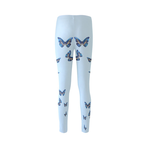 Morpho cypris butterflies painting Cassandra Women's Leggings (Model L01)