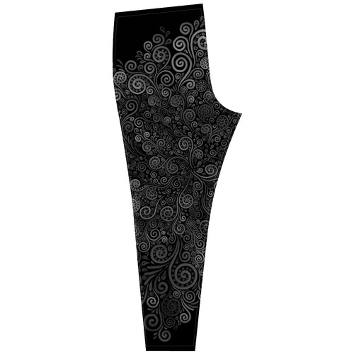 3D Black and White Rose Cassandra Women's Leggings (Model L01)