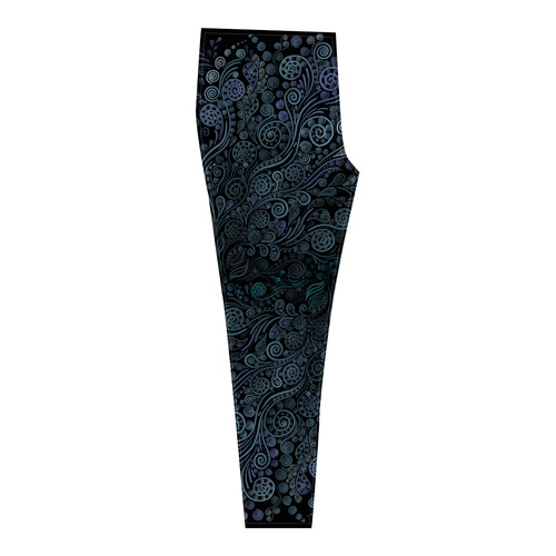 3D ornaments, psychedelic blue Cassandra Women's Leggings (Model L01)