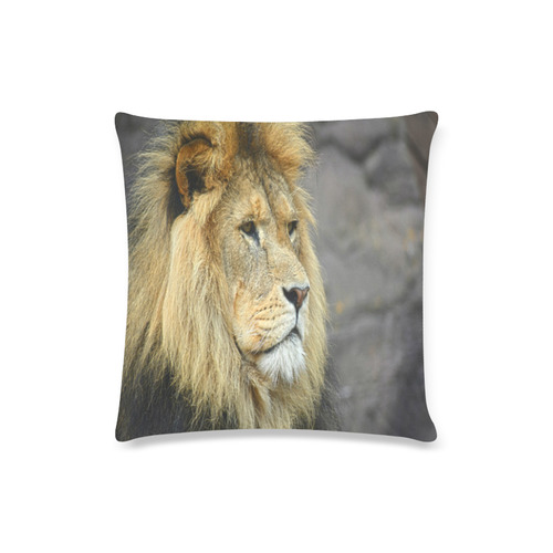 Majestic Lion Custom Zippered Pillow Case 16"x16"(Twin Sides)