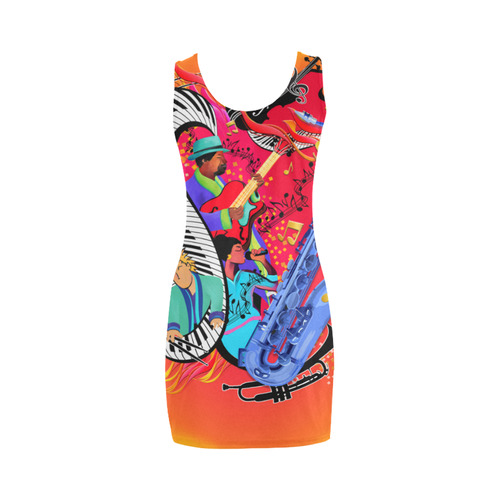 Juleez Jazzy Colorful Art Print Dress Medea Vest Dress (Model D06)