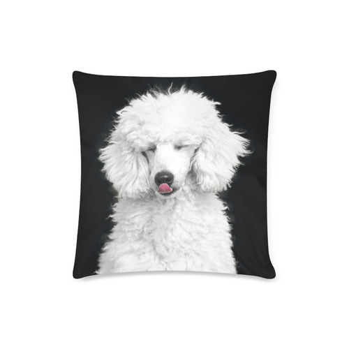 Silly White Poodle Custom Zippered Pillow Case 16"x16"(Twin Sides)