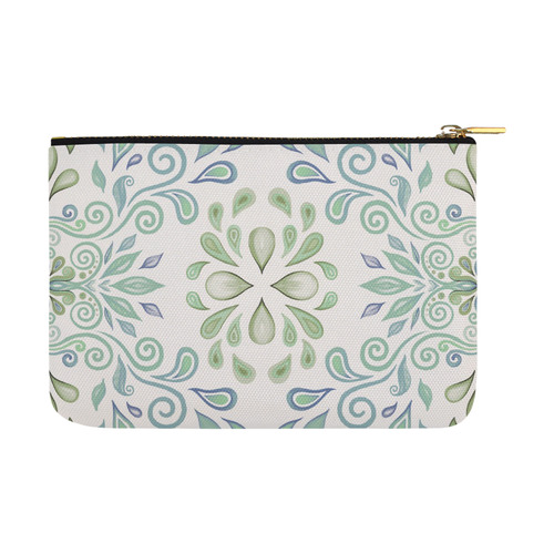 Blue and Green watercolor design Carry-All Pouch 12.5''x8.5''