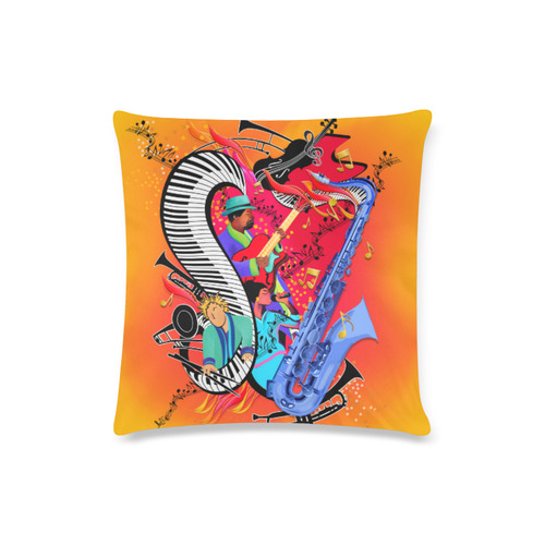 Colorful Jazz Music Art Print Custom Zippered Pillow Case 16"x16"(Twin Sides)