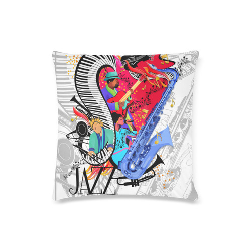 Colorful Graphic Jazz Music Art Print Custom Zippered Pillow Case 16"x16"(Twin Sides)