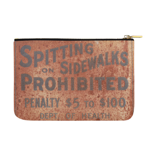 Spitting prohibited, penalty Carry-All Pouch 12.5''x8.5''