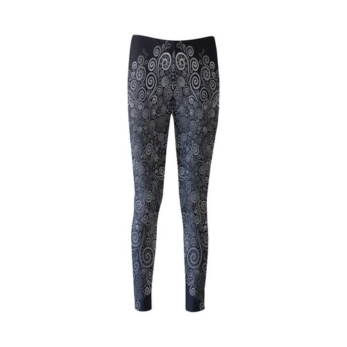 3D Black and White Rose Cassandra Women's Leggings (Model L01)