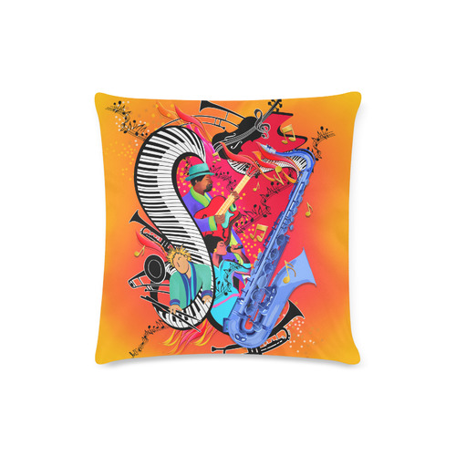 Colorful Jazz Music Art Print Custom Zippered Pillow Case 16"x16"(Twin Sides)