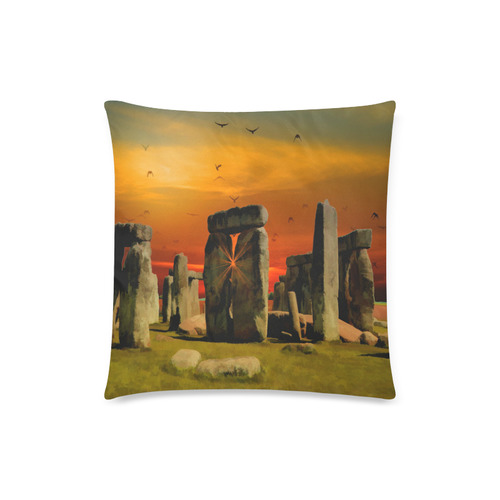 Stonehenge Sunset Custom Zippered Pillow Case 18"x18"(Twin Sides)