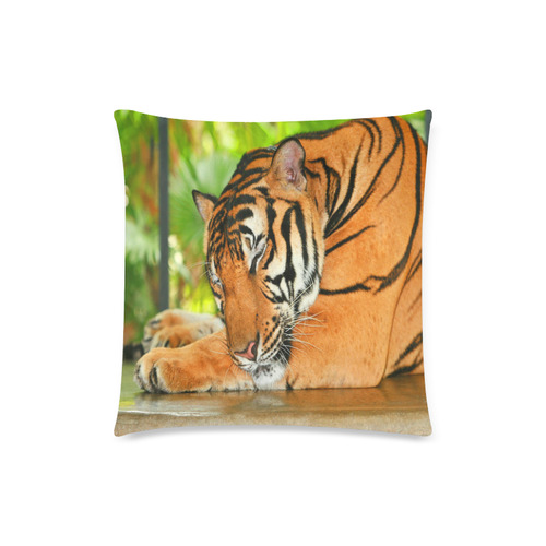 Sleeping Tiger Custom Zippered Pillow Case 18"x18"(Twin Sides)