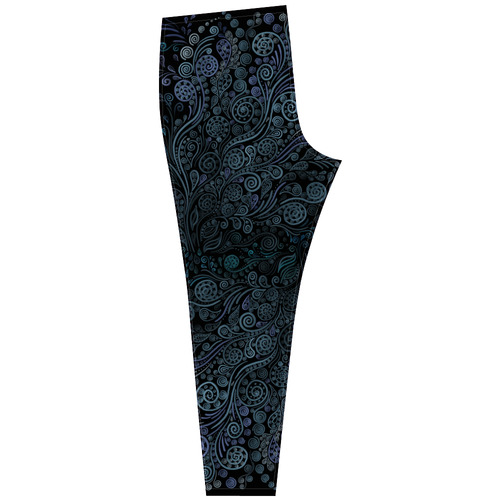 3D ornaments, psychedelic blue Cassandra Women's Leggings (Model L01)