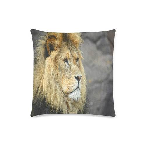 Majestic Lion Custom Zippered Pillow Case 18"x18"(Twin Sides)