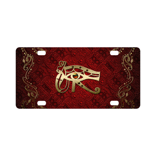 The all seeing eye in gold and red Classic License Plate