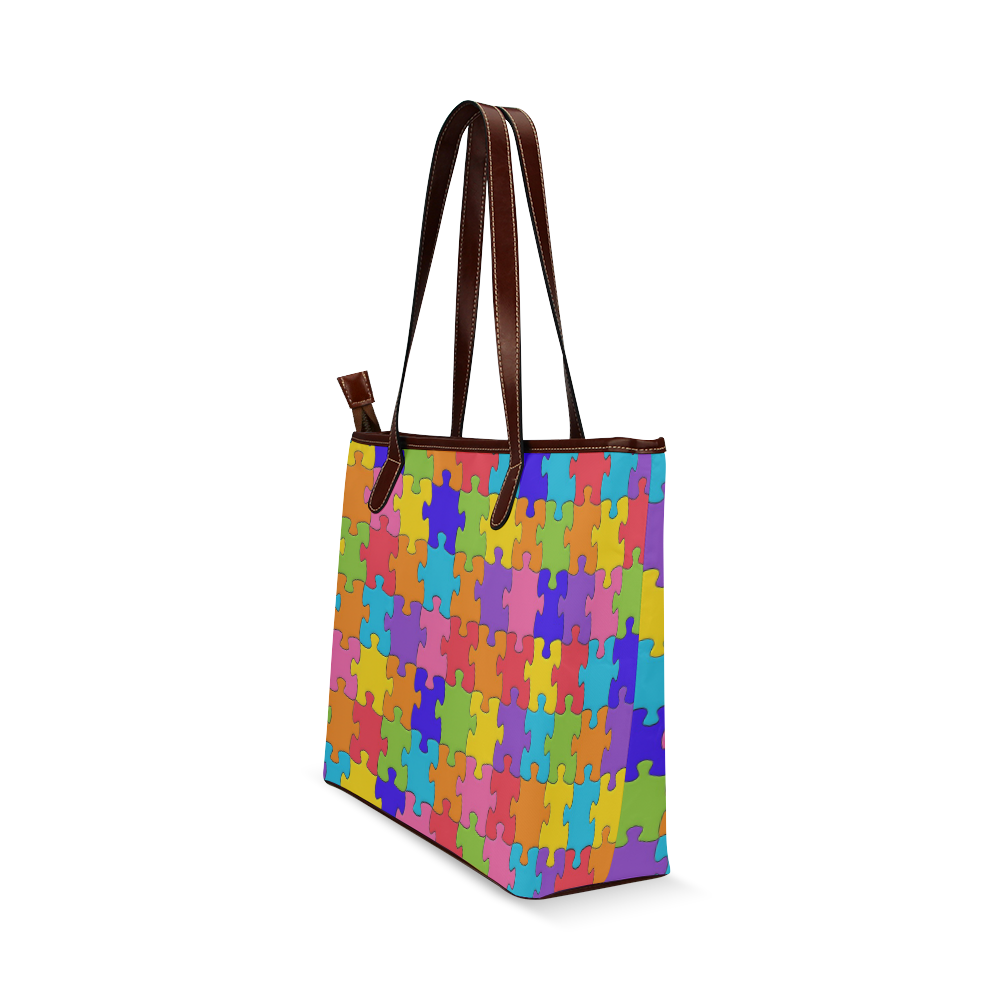 Multicolored Jigsaw Puzzle Shoulder Tote Bag Model 1646 Id D1120484