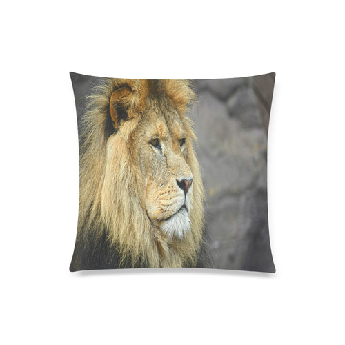Majestic Lion Custom Zippered Pillow Case 20"x20"(Twin Sides)
