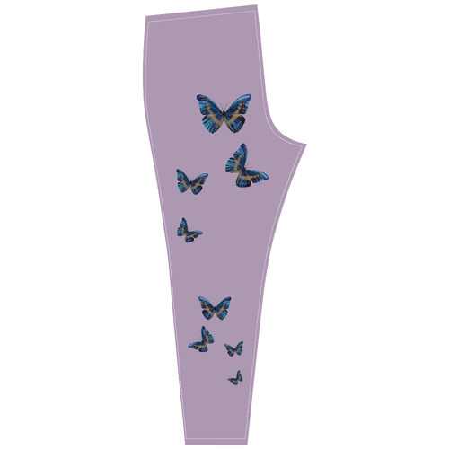 Morpho cypris butterflies painting Cassandra Women's Leggings (Model L01)