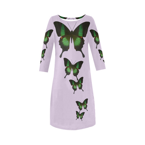 Papilio archturus butterfly painting Round Collar Dress (D22)