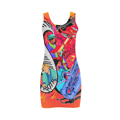 Juleez Jazzy Colorful Art Print Dress Medea Vest Dress (Model D06)