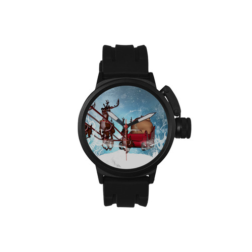 Christmas, funny skeleton with reindeer Men's Sports Watch(Model 309)