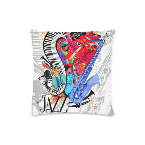 Colorful Graphic Jazz Music Art Print Custom Zippered Pillow Case 16"x16"(Twin Sides)