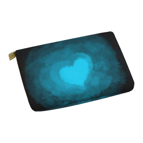 Blue Fluffy Heart Carry-All Pouch 12.5''x8.5''