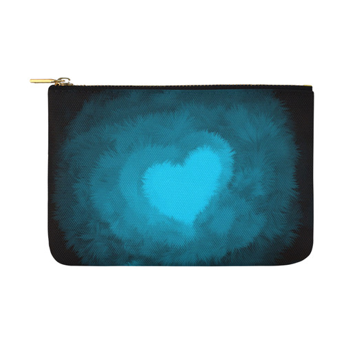 Blue Fluffy Heart Carry-All Pouch 12.5''x8.5''