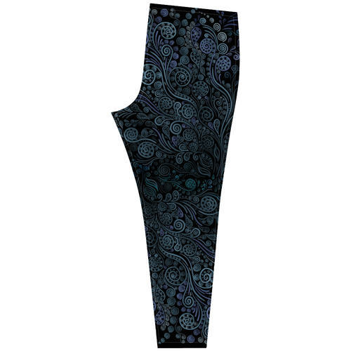 3D ornaments, psychedelic blue Cassandra Women's Leggings (Model L01)