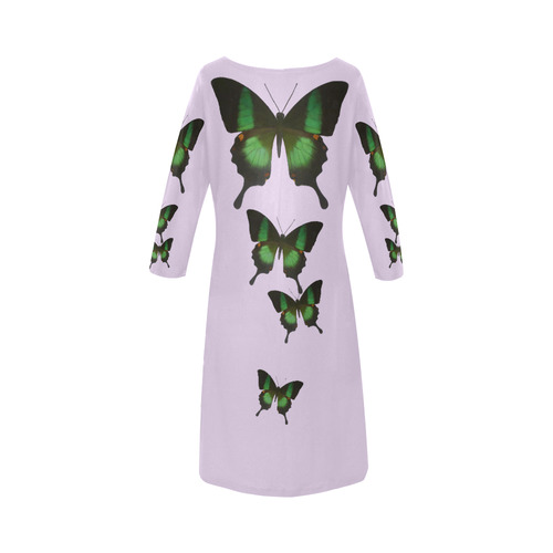 Papilio archturus butterfly painting Round Collar Dress (D22)