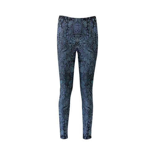 3D ornaments, psychedelic blue Cassandra Women's Leggings (Model L01)