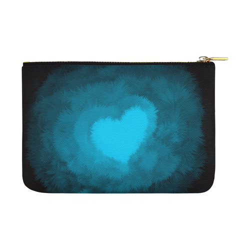 Blue Fluffy Heart Carry-All Pouch 12.5''x8.5''