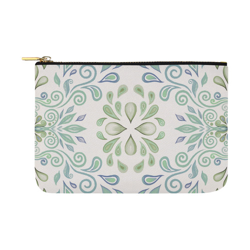 Blue and Green watercolor design Carry-All Pouch 12.5''x8.5''