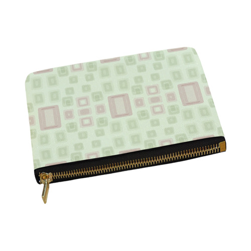 Green and Pink squares - back to 70's Carry-All Pouch 12.5''x8.5''