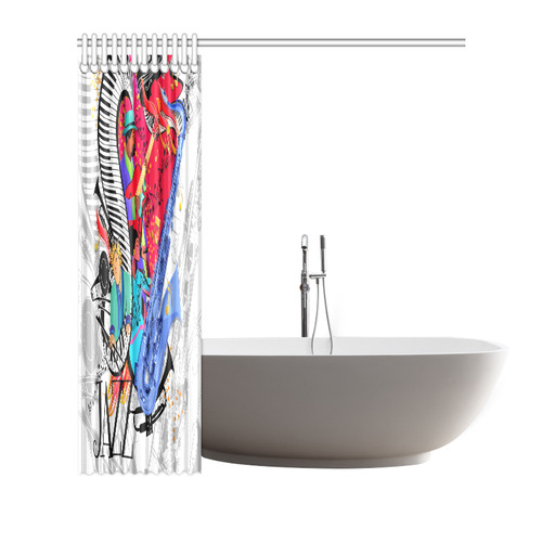 Colorful Jazz Music Art Shower Curtain 72"x72"