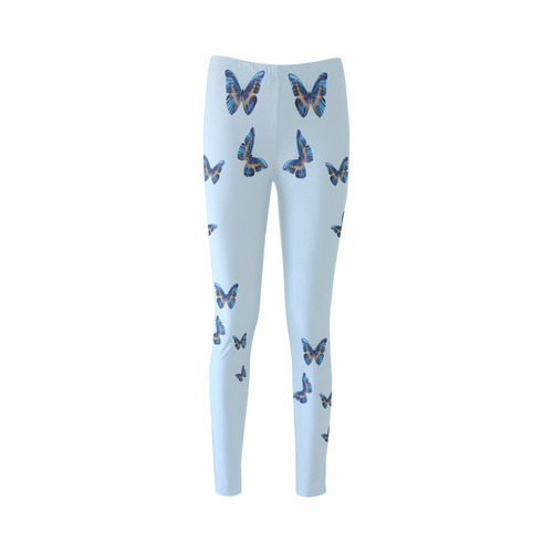 Morpho cypris butterflies painting Cassandra Women's Leggings (Model L01)