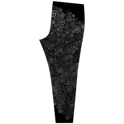 3D Black and White Rose Cassandra Women's Leggings (Model L01)