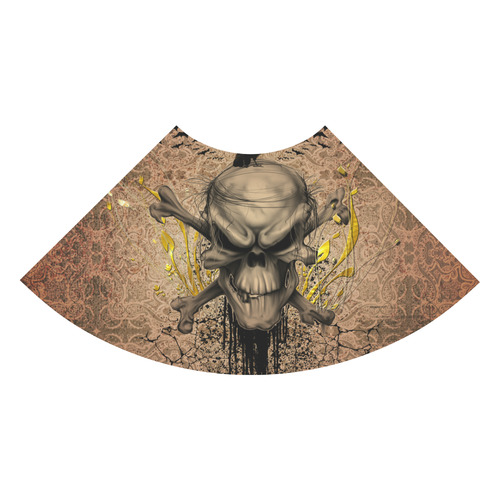 The scary skull with crow 3/4 Sleeve Sundress (D23)