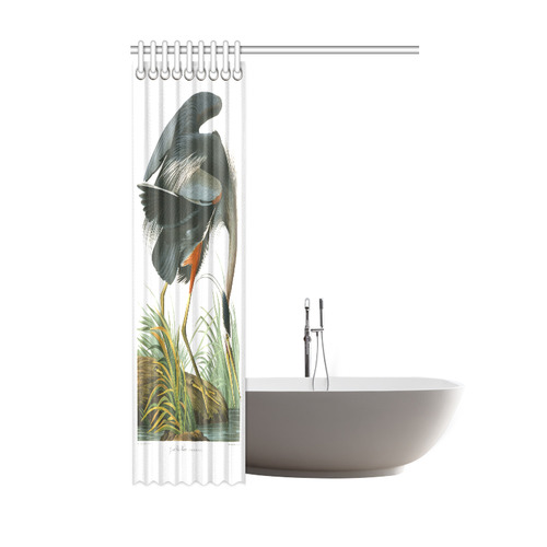 Audubon Great Blue Heron Nature Bird Shower Curtain 48"x72"