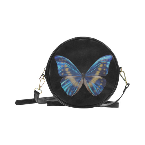 Morpho cypris butterflies painting Round Sling Bag (Model 1647)