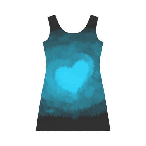 Blue Fluffy Heart Bateau A-Line Skirt (D21)