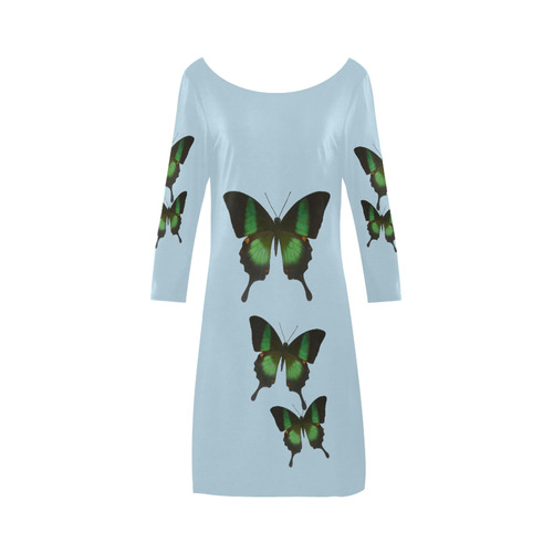 Papilio archturus butterfly painting Bateau A-Line Skirt (D21)