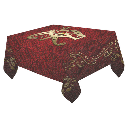 The all seeing eye in gold and red Cotton Linen Tablecloth 52"x 70"