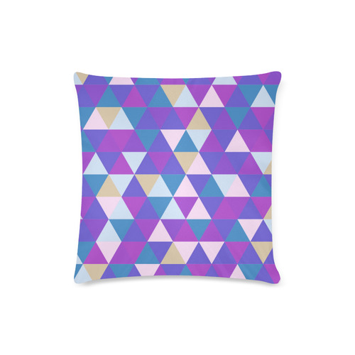 Purple Blue Pink Abstract Triangles Custom Zippered Pillow Case 16"x16"(Twin Sides)