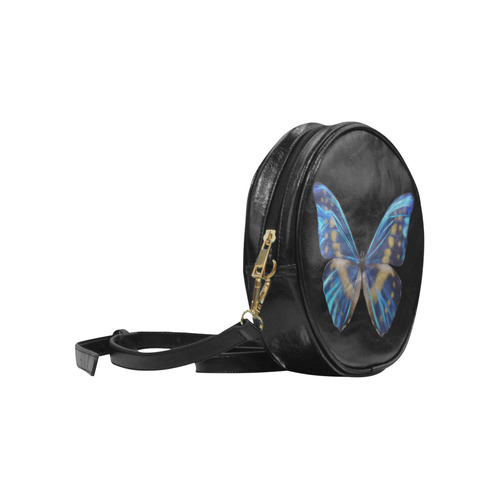 Morpho cypris butterflies painting Round Sling Bag (Model 1647)